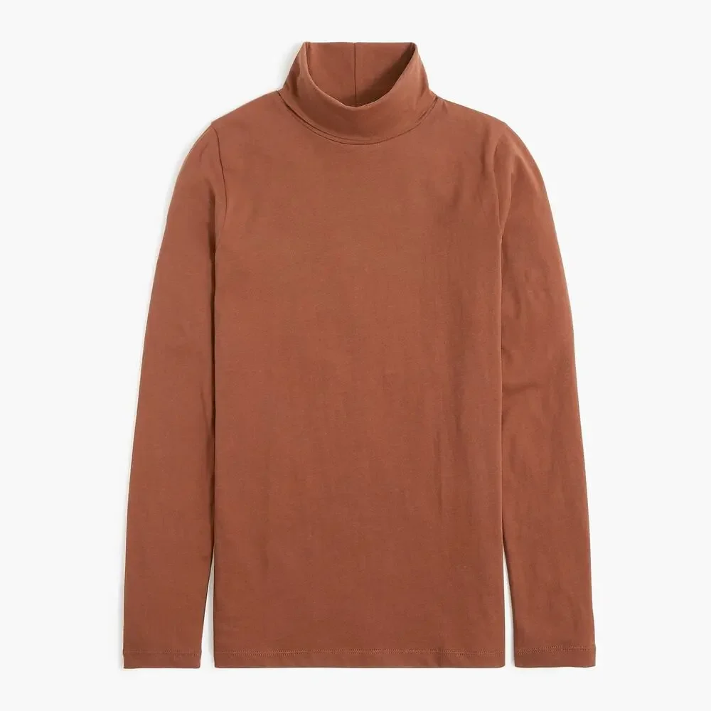 J. Crew Women's Tissue Turtleneck Sweater Long Sleeves Classic Brown Size S NWT